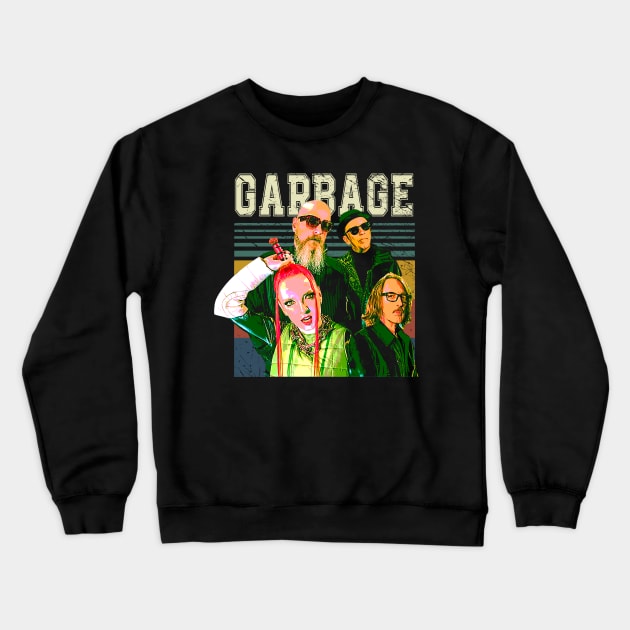 Paranoid Chic Garbages Band T-Shirts, Infuse Your Style with the Paranormal Presence of Alt Rock Crewneck Sweatshirt by Chibi Monster